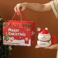 HKM-694803 Christmas Ceramic Snowman Water Cup - Large Capacity 400ml, Gift Boxed