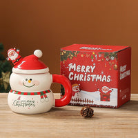 HKM-694803 Christmas Ceramic Snowman Water Cup - Large Capacity 400ml, Gift Boxed