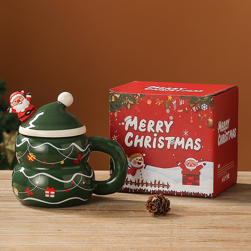 HKM-694803 Christmas Ceramic Snowman Water Cup - Large Capacity 400ml, Gift Boxed