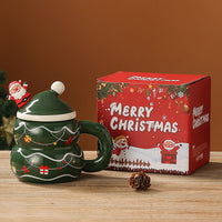 HKM-694803 Christmas Ceramic Snowman Water Cup - Large Capacity 400ml, Gift Boxed