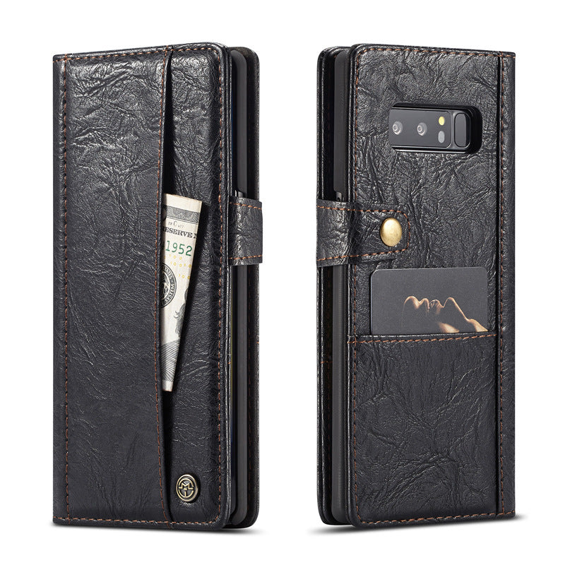 HKM-694931 Retro Simulation Leather Flip Wallet for Samsung Note8 and Note9 with Card Holder
