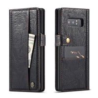 HKM-694931 Retro Simulation Leather Flip Wallet for Samsung Note8 and Note9 with Card Holder