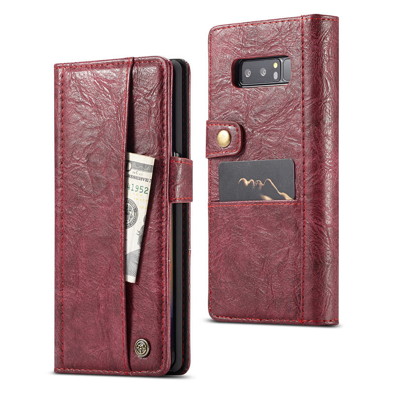 HKM-694931 Retro Simulation Leather Flip Wallet for Samsung Note8 and Note9 with Card Holder