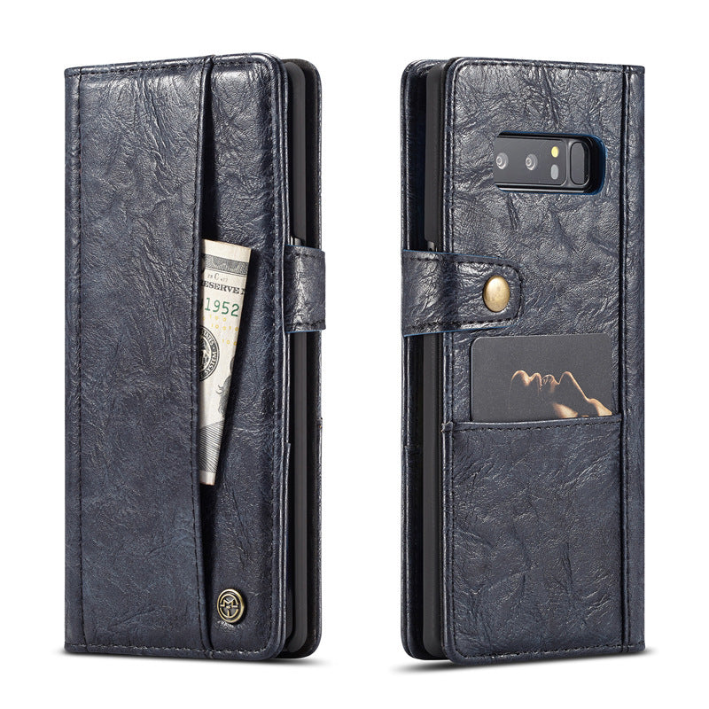 HKM-694931 Retro Simulation Leather Flip Wallet for Samsung Note8 and Note9 with Card Holder