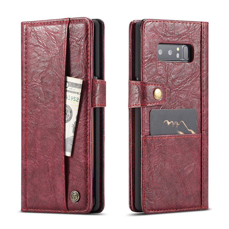 HKM-694931 Retro Simulation Leather Flip Wallet for Samsung Note8 and Note9 with Card Holder