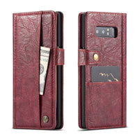 HKM-694931 Retro Simulation Leather Flip Wallet for Samsung Note8 and Note9 with Card Holder