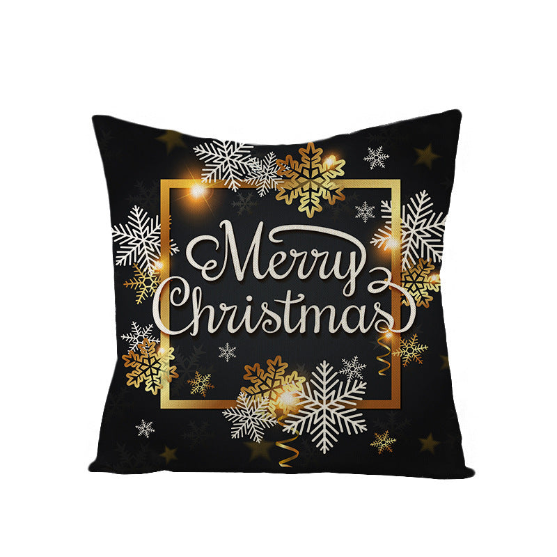 HKM-695059 Printed Christmas Peach Skin Pillowcase for Sofa and Office - 45x45cm