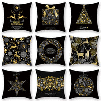 HKM-695059 Printed Christmas Peach Skin Pillowcase for Sofa and Office - 45x45cm