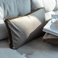 HKM-695123 Nordic Grey Velvet Square Pillow with Cushion Core - 45x45cm