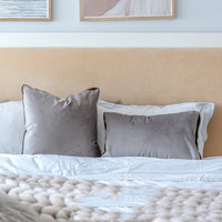 HKM-695123 Nordic Grey Velvet Square Pillow with Cushion Core - 45x45cm