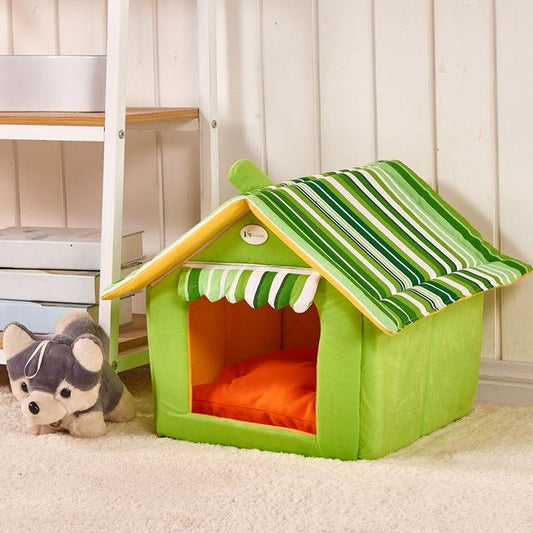 HKM-695379 New Fashion Striped Removable Cover Mat Dog House Dog Beds For Small Medium Dogs Pet Products House Pet Beds for Cat