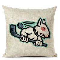 HKM-695507 Chinese Dog Pattern Printed Linen Pillowcase - Simple and Modern Design, 100% PP Cotton Filling