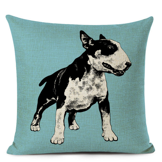 KTX-695507 Chinese Dog Pattern Printed Linen Pillowcase - Simple and Modern Design, 100% PP Cotton Filling