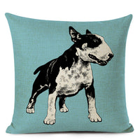 HKM-695507 Chinese Dog Pattern Printed Linen Pillowcase - Simple and Modern Design, 100% PP Cotton Filling
