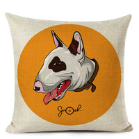 HKM-695507 Chinese Dog Pattern Printed Linen Pillowcase - Simple and Modern Design, 100% PP Cotton Filling