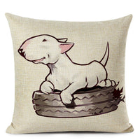 HKM-695507 Chinese Dog Pattern Printed Linen Pillowcase - Simple and Modern Design, 100% PP Cotton Filling