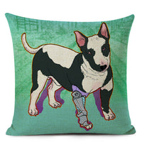 HKM-695507 Chinese Dog Pattern Printed Linen Pillowcase - Simple and Modern Design, 100% PP Cotton Filling