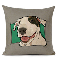 HKM-695507 Chinese Dog Pattern Printed Linen Pillowcase - Simple and Modern Design, 100% PP Cotton Filling
