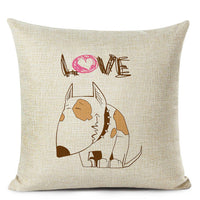 HKM-695507 Chinese Dog Pattern Printed Linen Pillowcase - Simple and Modern Design, 100% PP Cotton Filling