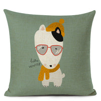 HKM-695507 Chinese Dog Pattern Printed Linen Pillowcase - Simple and Modern Design, 100% PP Cotton Filling