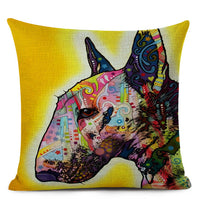 HKM-695507 Chinese Dog Pattern Printed Linen Pillowcase - Simple and Modern Design, 100% PP Cotton Filling