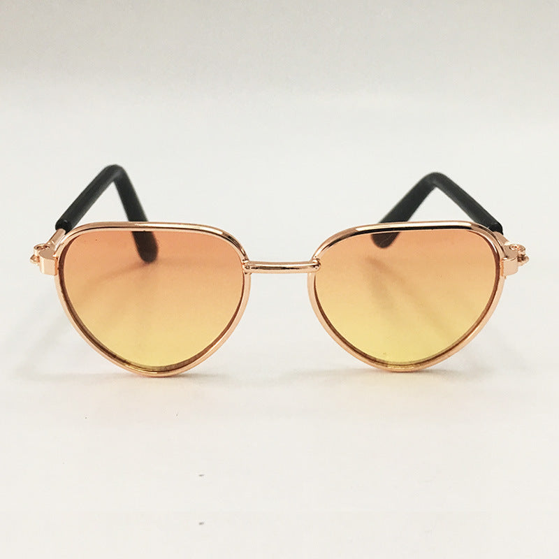 HKM-695507 Creative Mini Pet Cat Sunglasses in Various Colors and Metal Frame Styles