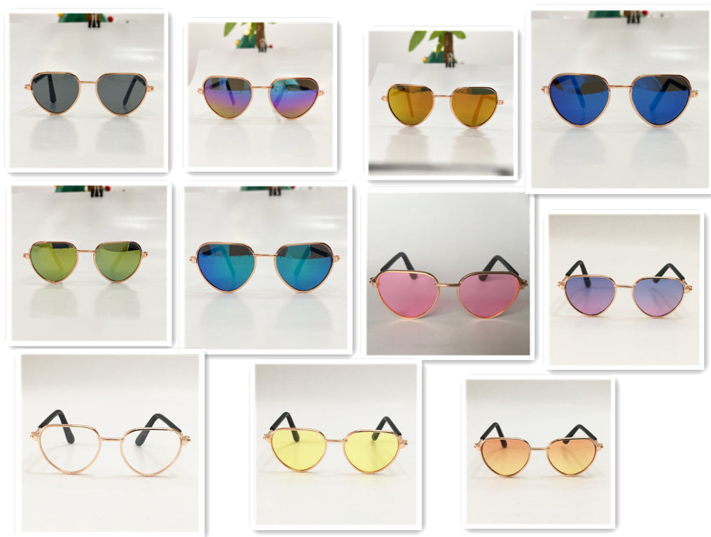 HKM-695507 Creative Mini Pet Cat Sunglasses in Various Colors and Metal Frame Styles