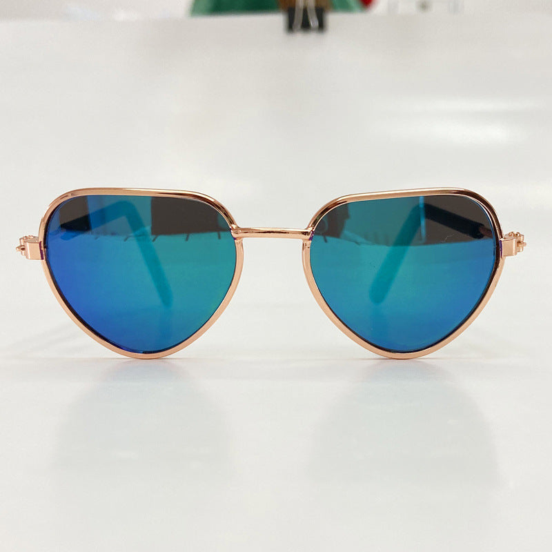 HKM-695507 Creative Mini Pet Cat Sunglasses in Various Colors and Metal Frame Styles