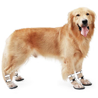 HKM-695507 Waterproof and Non-Slip Shoes for Large Dogs - Durable PVC, Black - 4 Pieces