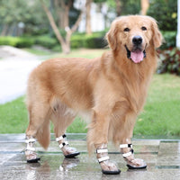 HKM-695507 Waterproof and Non-Slip Shoes for Large Dogs - Durable PVC, Black - 4 Pieces