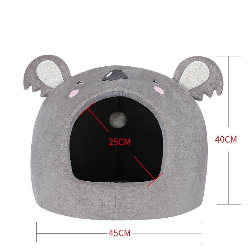 HKM-695635 Cozy Closed Pet Nest for Cats and Dogs - Warm Four Seasons Villa House