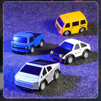 HKM-695827 Mini Cartoon Remote Control Car Watch - 2.4G Alloy Racing Car with LED Lights and USB Charging