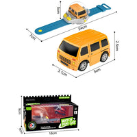 HKM-695827 Mini Cartoon Remote Control Car Watch - 2.4G Alloy Racing Car with LED Lights and USB Charging