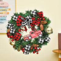 HKM-695955 Wooden Christmas Hanging Garland Wreath for Door Decoration