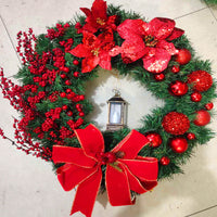 HKM-695955 Wooden Christmas Hanging Garland Wreath for Door Decoration
