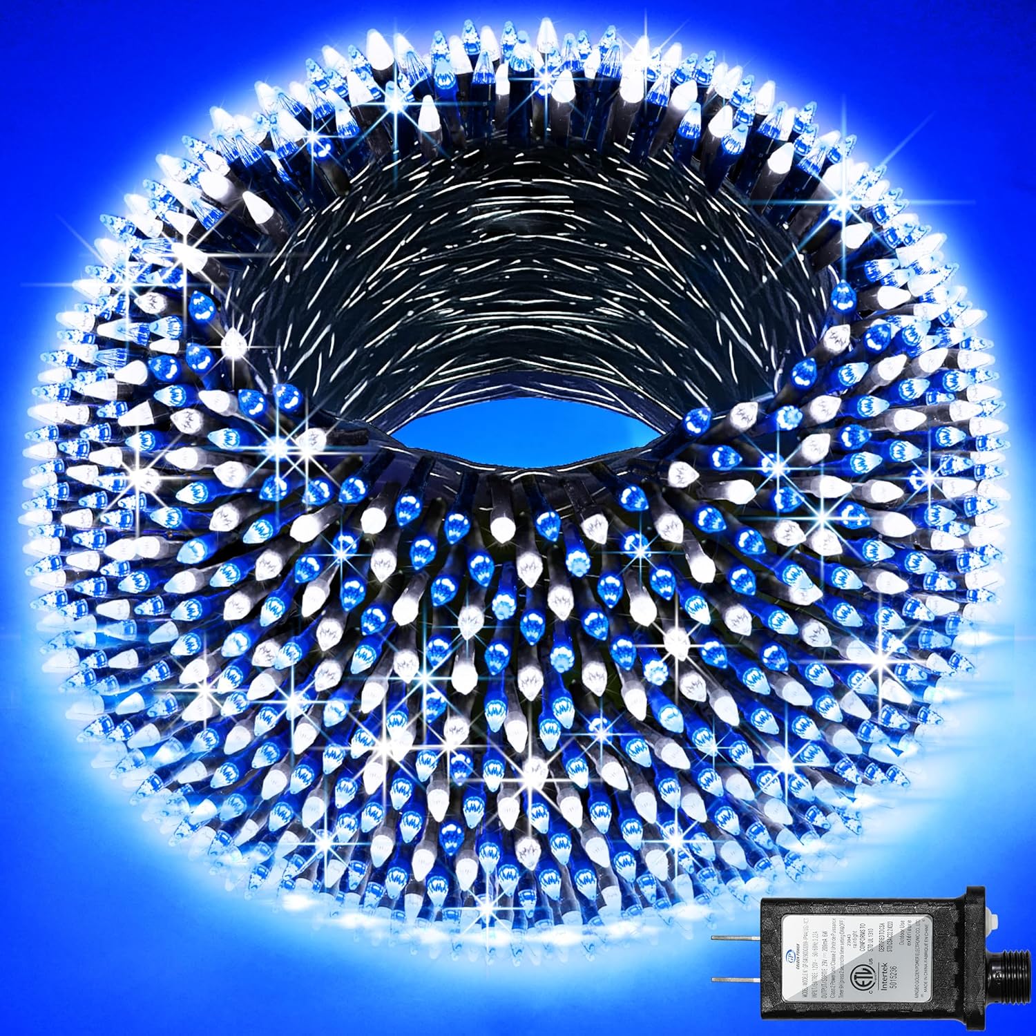 HKM-696019 1500 LED 470FT Outdoor Christmas String Lights with 12 Modes and Timer, Waterproof Red & Green Lights for Holiday Decoration