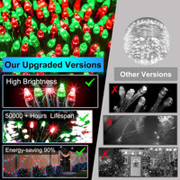 HKM-696019 1500 LED 470FT Outdoor Christmas String Lights with 12 Modes and Timer, Waterproof Red & Green Lights for Holiday Decoration