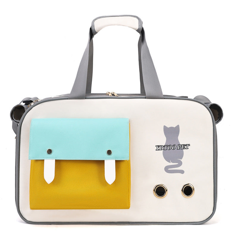 HKM-696019 Portable Large Capacity Breathable Pet Bag in Solid Colors