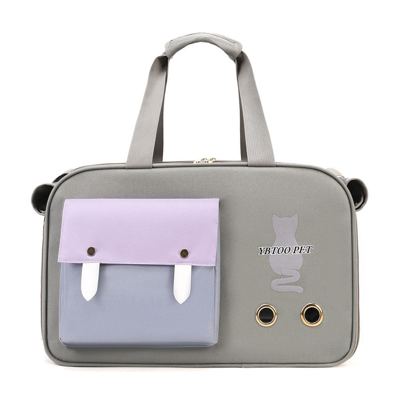 HKM-696019 Portable Large Capacity Breathable Pet Bag in Solid Colors