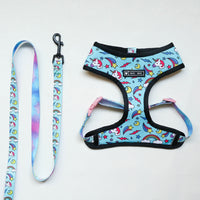 HKM-696019 Unicorn Pattern Breathable Mesh Chest Strap with Traction Rope for Pets