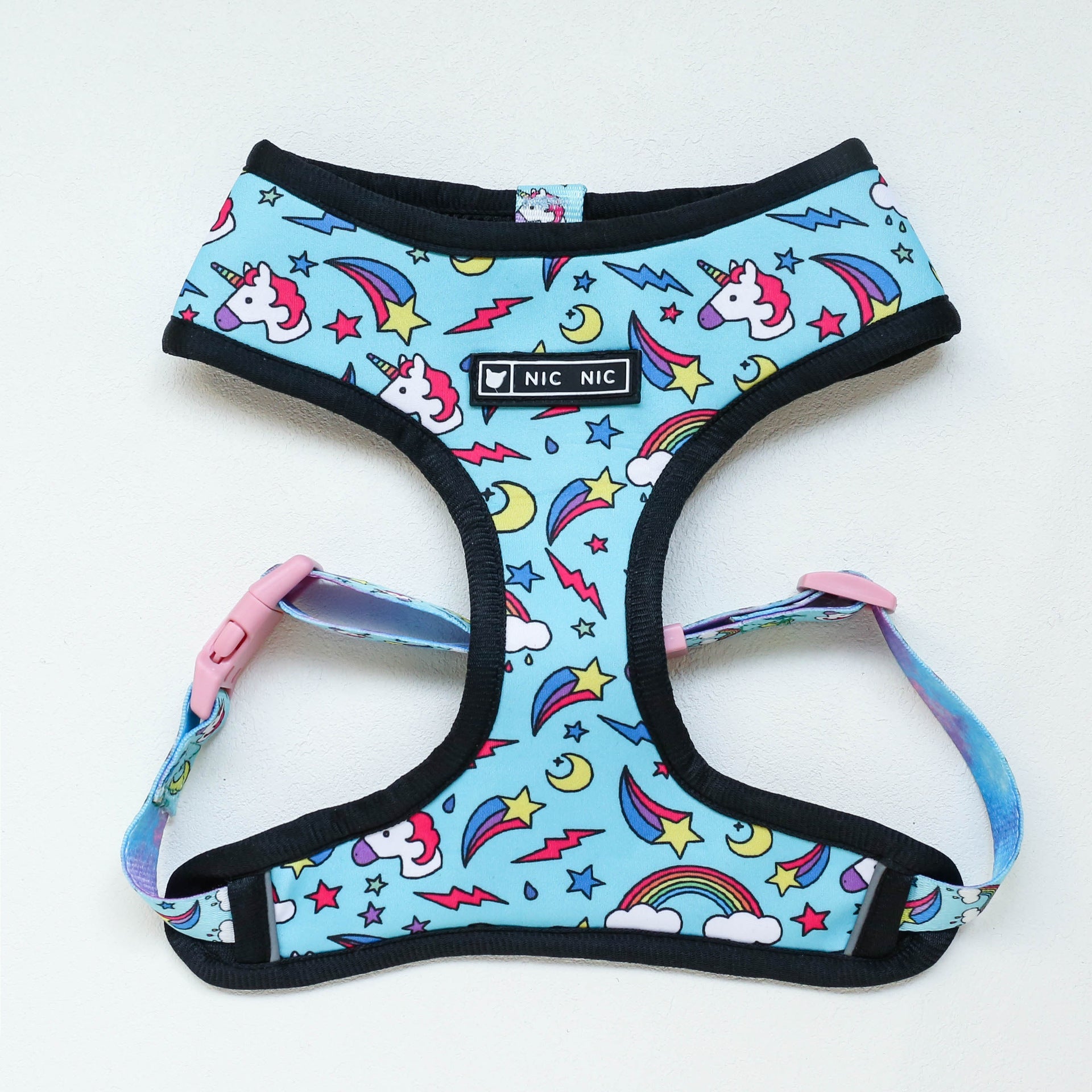 HKM-696019 Unicorn Pattern Breathable Mesh Chest Strap with Traction Rope for Pets