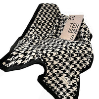 HKM-696147 Cozy Coral Fleece Blanket in Houndstooth or Checkerboard Print - Multiple Sizes Available