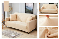 HKM-696211 Stretch Waterproof Sofa Cover with Pillowcases - High-Density Fabric, Elastic Fit for All Sofa Types