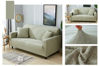 HKM-696211 Stretch Waterproof Sofa Cover with Pillowcases - High-Density Fabric, Elastic Fit for All Sofa Types