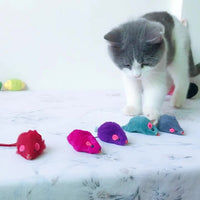 HKM-696275 Funny Plush Mouse Cat Puzzle Toy - 5cm Decompression Plaything for Cats
