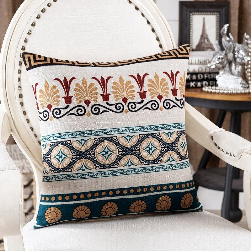 HKM-696275 Tropical Bird Print Linen Pillow Case for Living Spaces - 45cm x 45cm