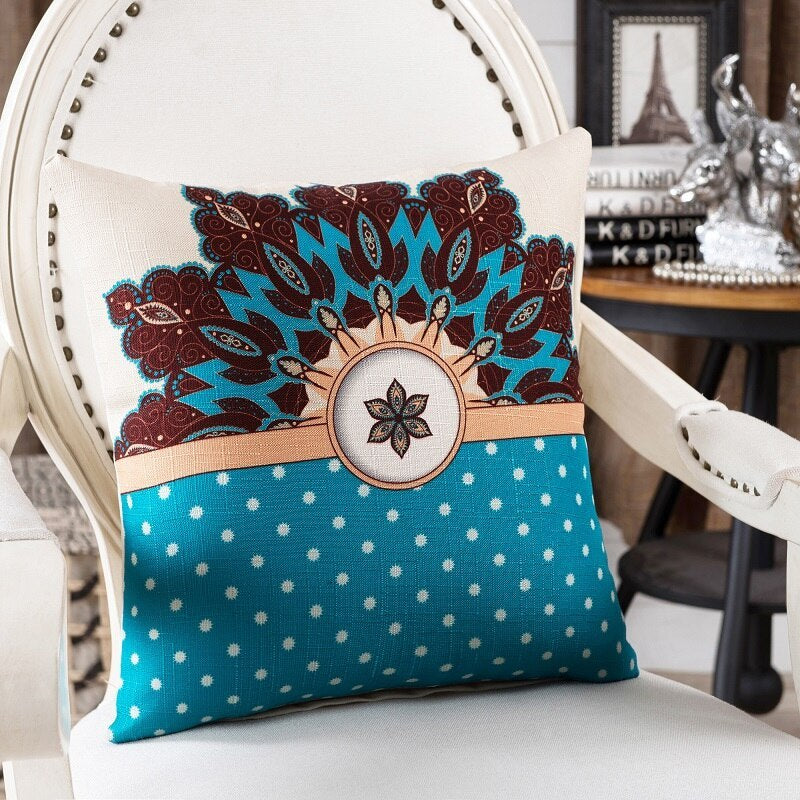HKM-696275 Tropical Bird Print Linen Pillow Case for Living Spaces - 45cm x 45cm