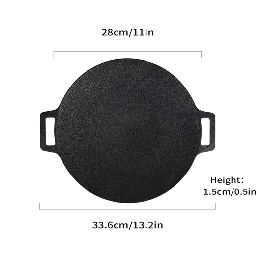 KTX-696339 Smokeless Indoor and Outdoor Metal BBQ Grill Pan with Heat-Resistant Griddle for Roasting and Frying