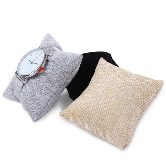 KTX-696659 Elegant Velvet Silk Watch Display Pillow - 7 x 8 Inches Vertical Size Versatile Flannel Sponge Watch Display Pillow - 4.3 x 3.2 x 7 cm