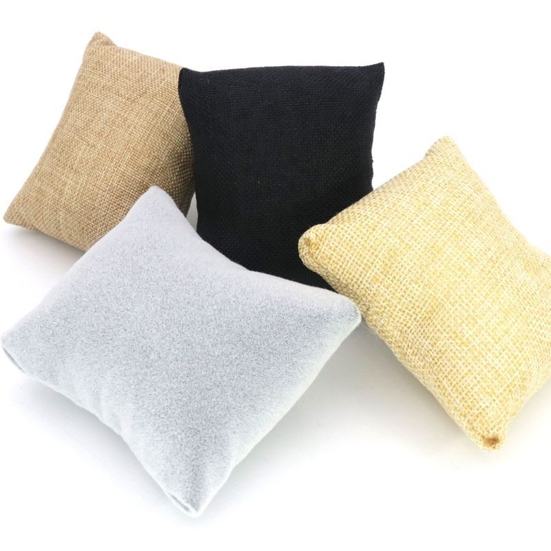 KTX-696659 Elegant Velvet Silk Watch Display Pillow - 7 x 8 Inches Vertical Size Versatile Flannel Sponge Watch Display Pillow - 4.3 x 3.2 x 7 cm